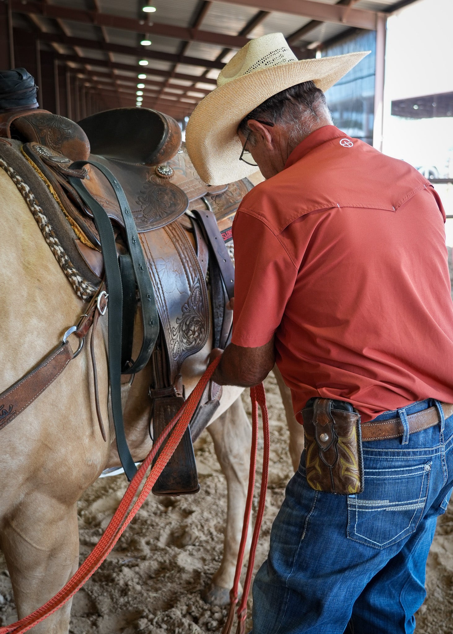 San Jac Men’s Short Sleeve Performance Shirt - Rust-Short Sleeve Shirt-San Jac Outdoors