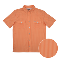 San Jac Youth Short Sleeve Performance Shirt - Peach Stripe