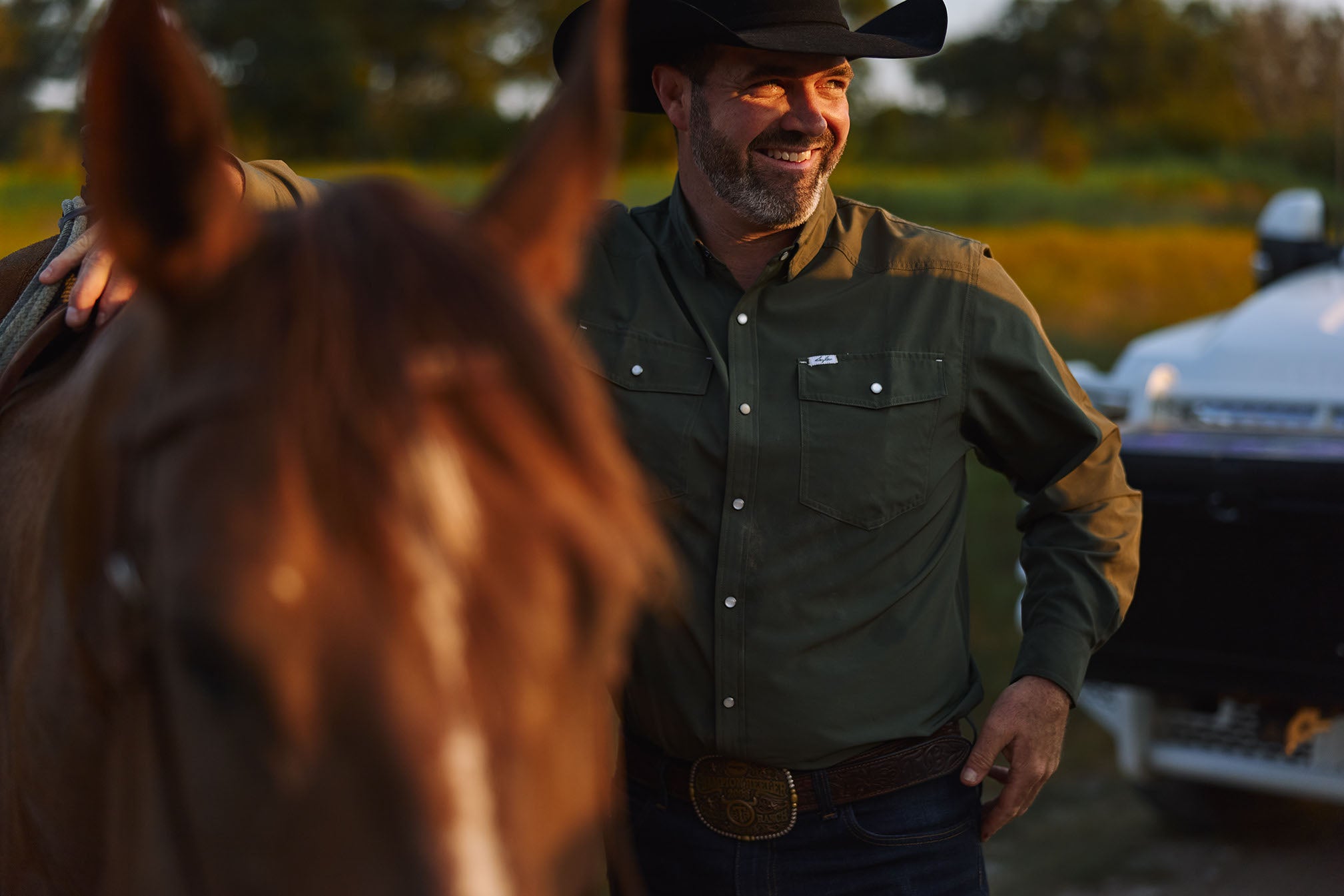 San Jac Men's Long Sleeve Performance Shirt - Olive Green-Long Sleeve Shirt-San Jac Outdoors