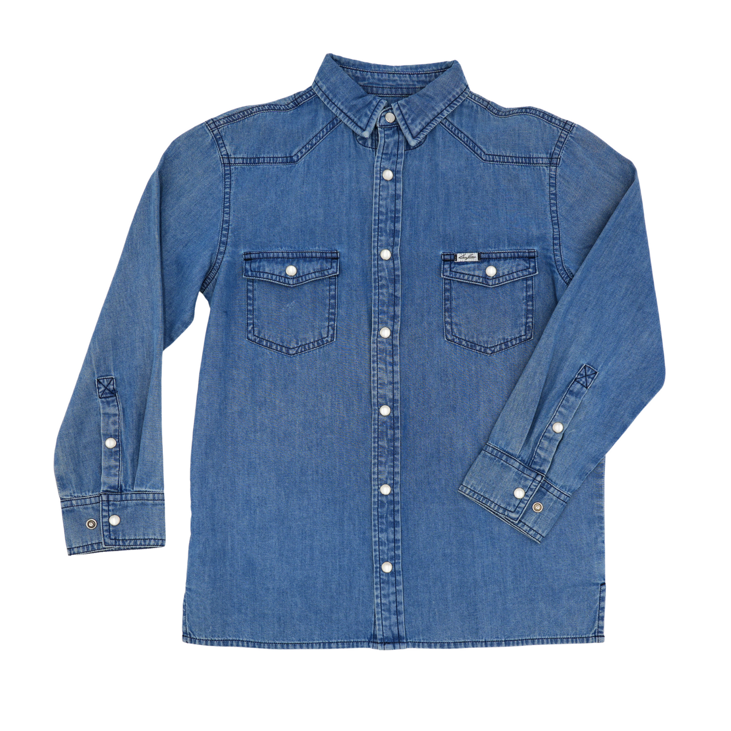 San Jac Youth Long Sleeve Denim Shirt - Dark Wash