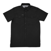 San Jac Men’s Short Sleeve Performance Pearl Snap - Midnight Black