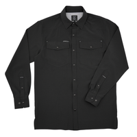San Jac Men’s Long Sleeve Performance Pearl Snap - Midnight Black
