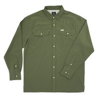 San Jac Men's Long Sleeve Performance Shirt - Olive Green