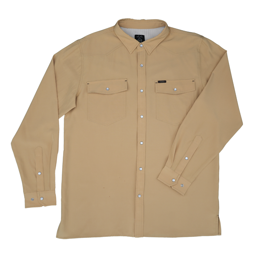 San Jac Men's Long Sleeve Performance Pearl Snap Shirt - Cowboy