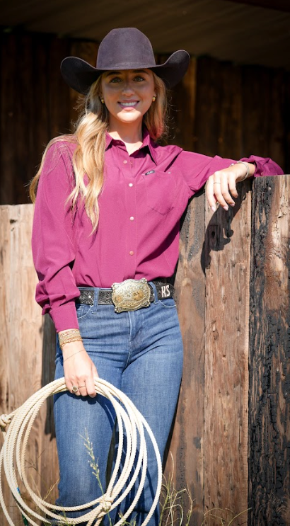 San Jac Women’s Long Sleeve Performance Shirt - Maroon-Long Sleeve Shirt-San Jac Outdoors