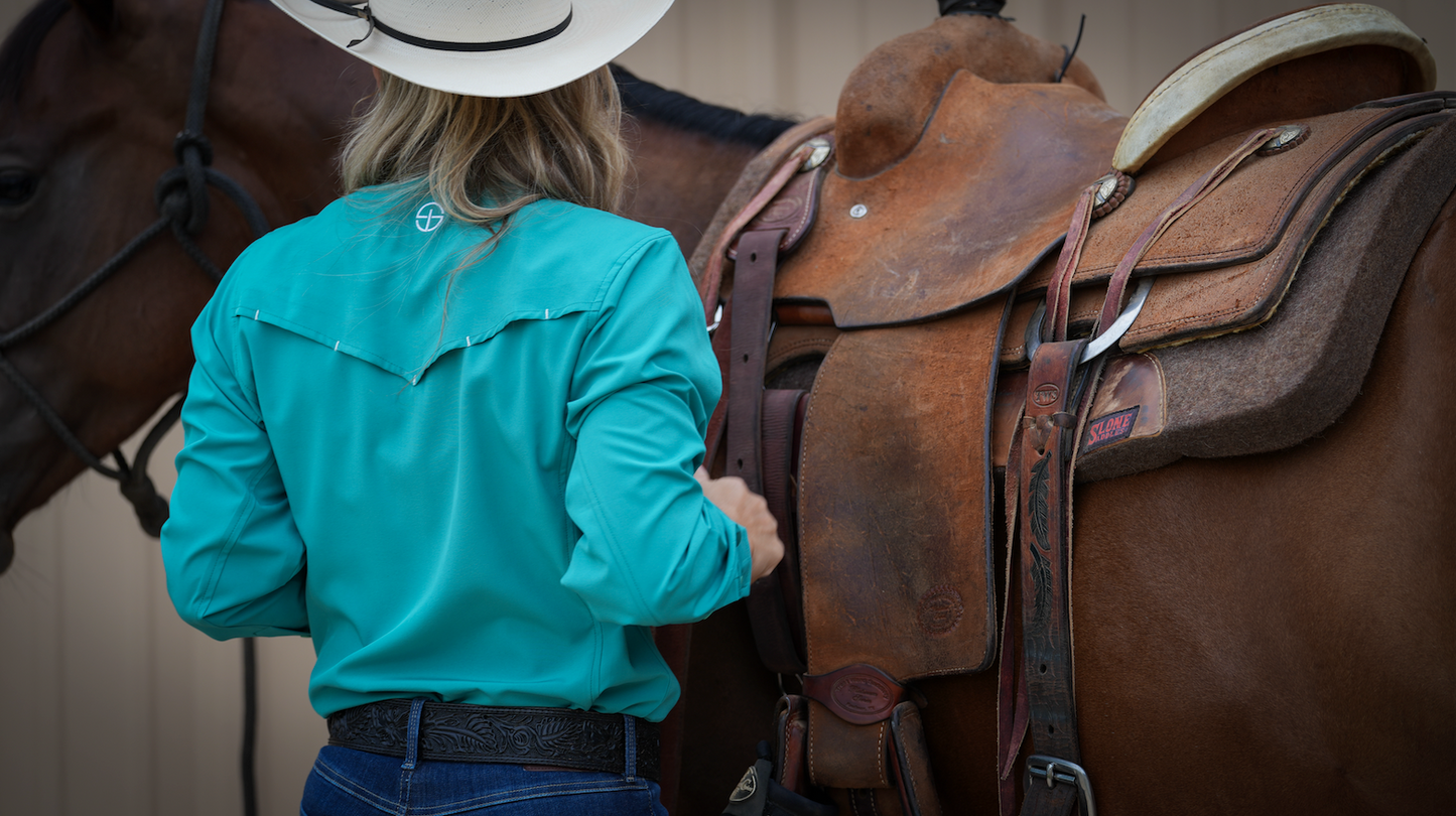 San Jac Women's Long Sleeve Performance Shirt - Teal