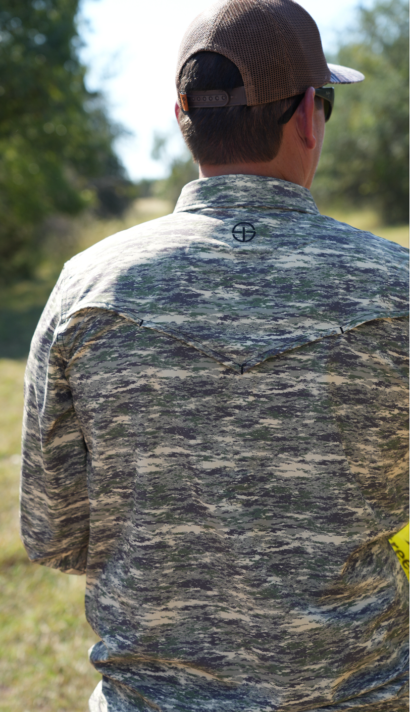 San Jac Men's Long Sleeve Performance Shirt - Camo-Long Sleeve Shirt-San Jac Outdoors