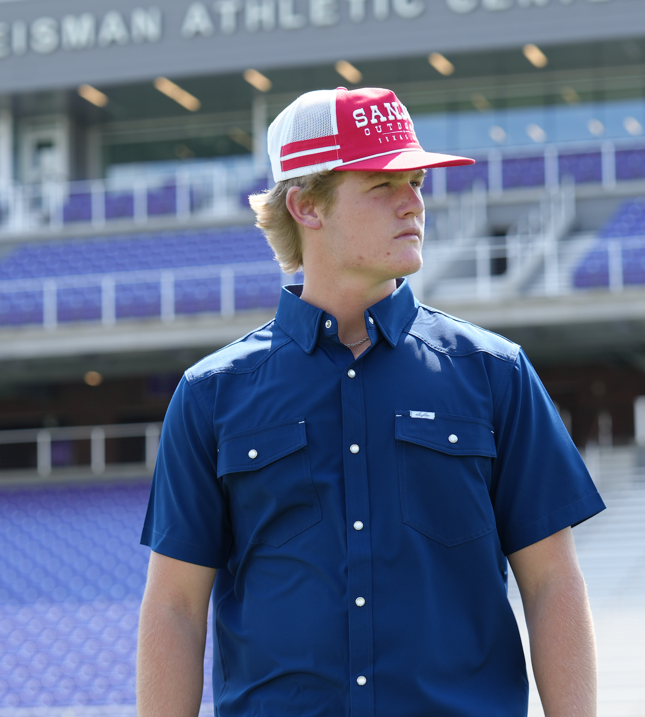 San Jac Men's Short Sleeve Performance Shirt - Navy-Short Sleeve Shirt-San Jac Outdoors