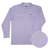 San Jac Men's Long Sleeve Performance Pearl Snap Shirt - Lavender