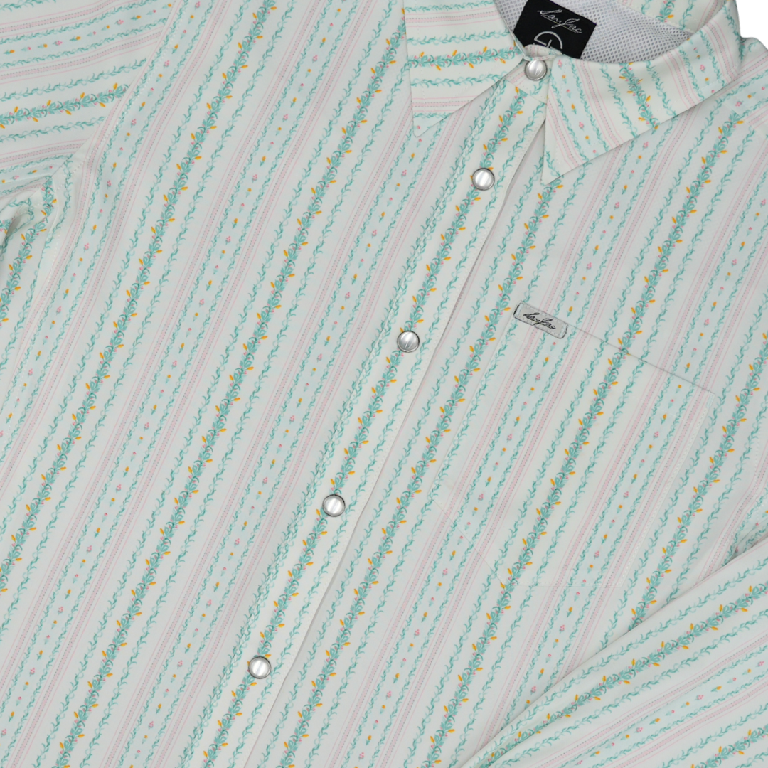 San Jac Women's Long Sleeve Performance Pearl Snap Shirt - Wallflower