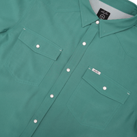 San Jac Youth Long Sleeve Performance Pearl Snap Shirt - Teal