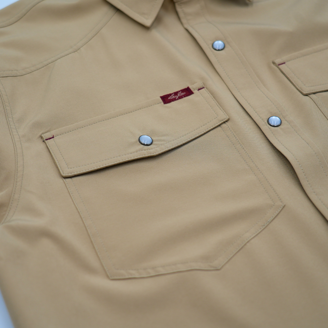 San Jac Men's Long Sleeve Performance Shirt - Cowboy Khaki