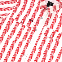 San Jac Men's Long Sleeve Performance Pearl Snap Shirt - Red Stripe