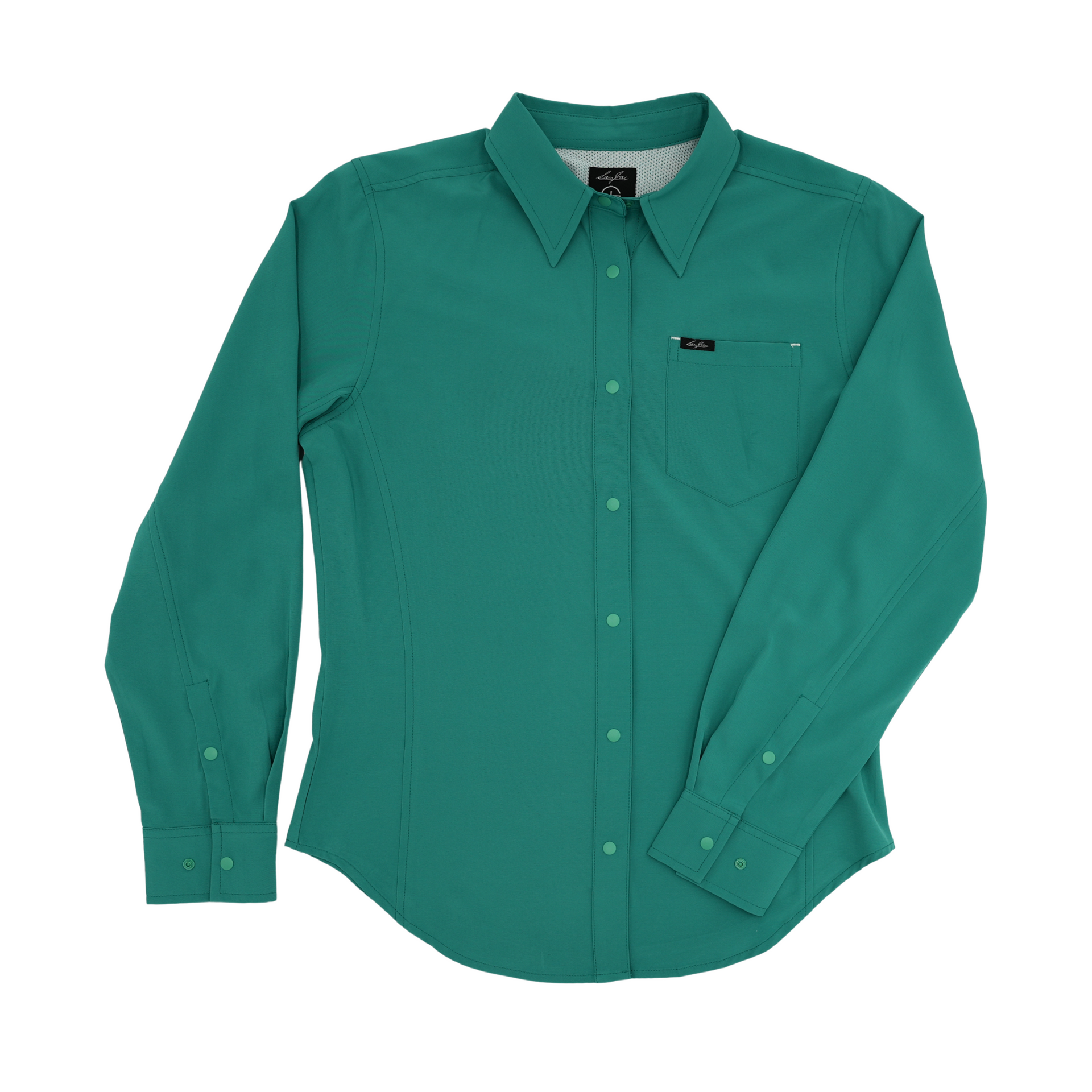 シャツ/ブラウス(長袖/七分) ZOE  sailor collar shirts / green O.W.Nブルーグリーンなちいさな襟のブラウス | soulberry