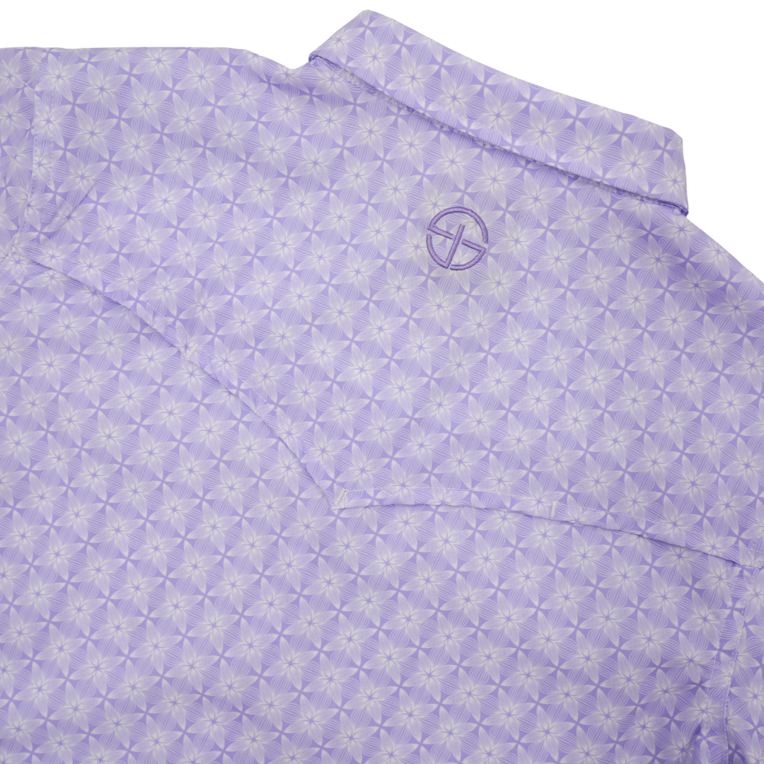 San Jac Youth Long Sleeve Performance Pearl Snap Shirt - Lavender
