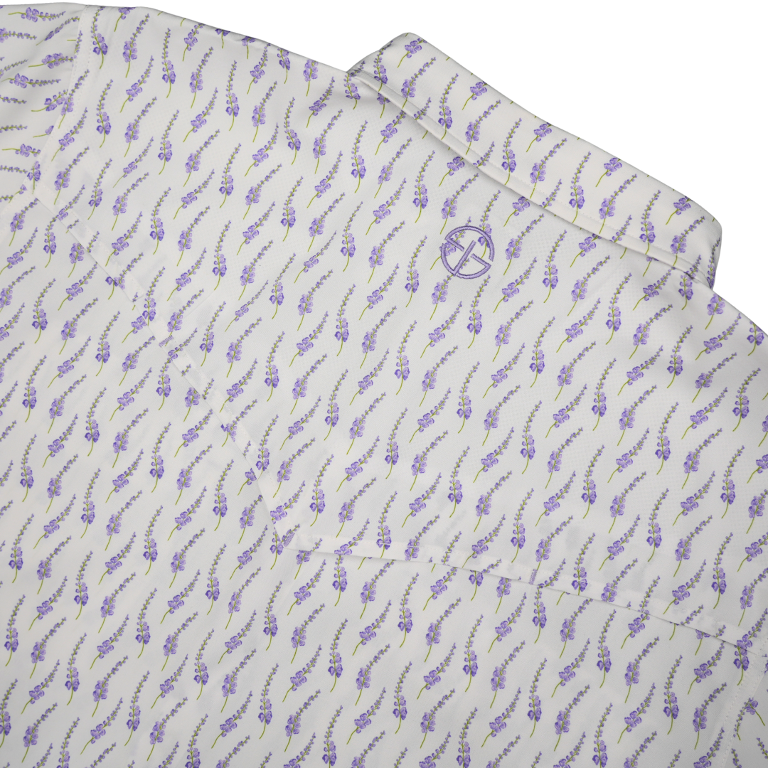 San Jac Men's Short Sleeve Performance Pearl Snap Shirt - Lone Star Bloom