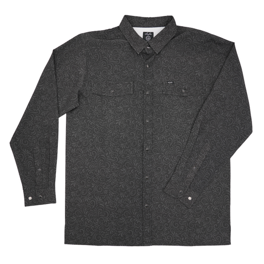 San Jac Men's Long Sleeve Performance Shirt - Tooled Black