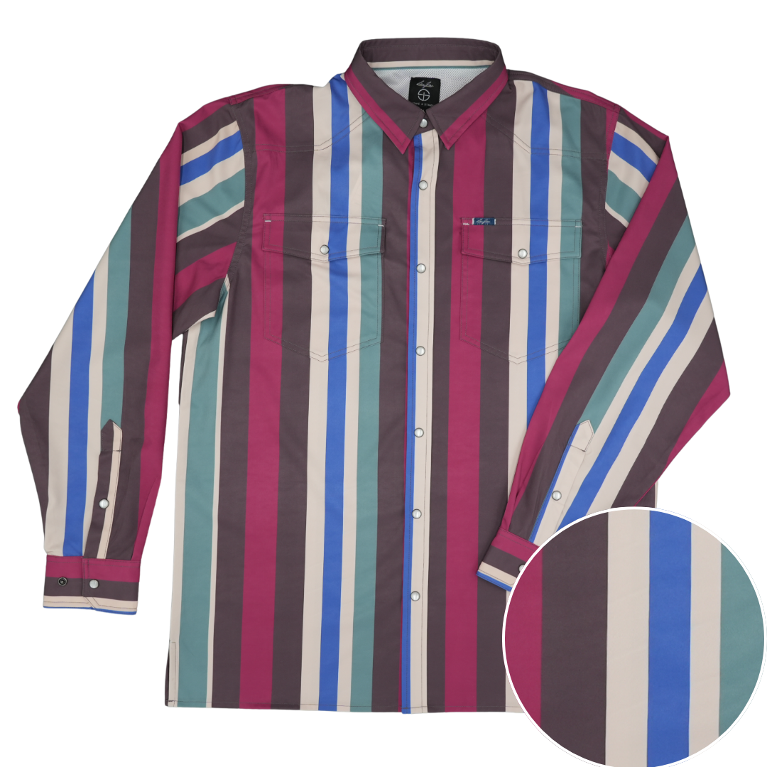 San Jac Men's Long Sleeve Performance Pearl Snap Shirt- The Sale Barn