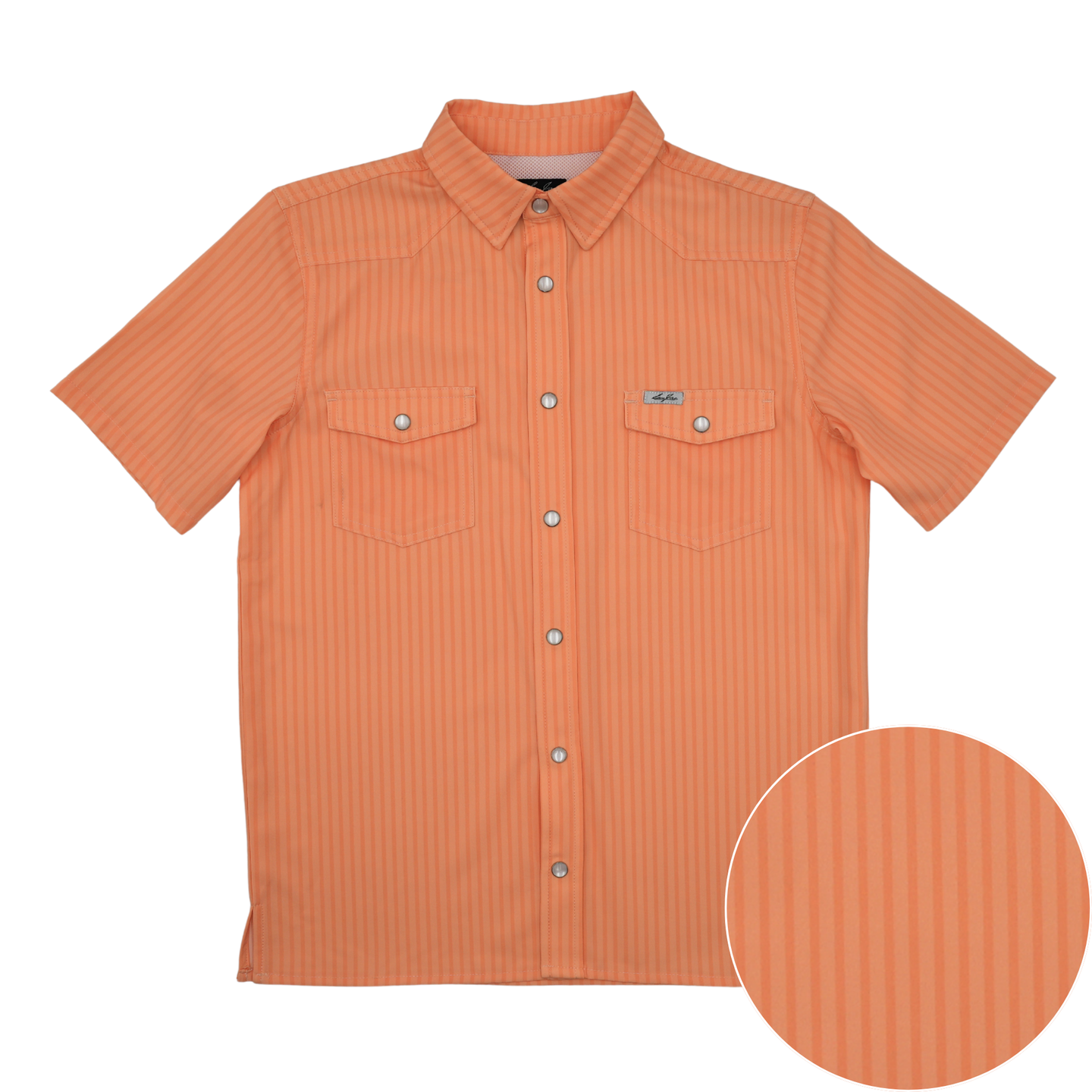 San Jac Youth Short Sleeve Performance Shirt - Peach Stripe