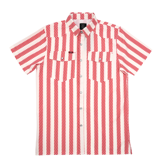 San Jac Youth Short Sleeve Performance Shirt - Red Stripe