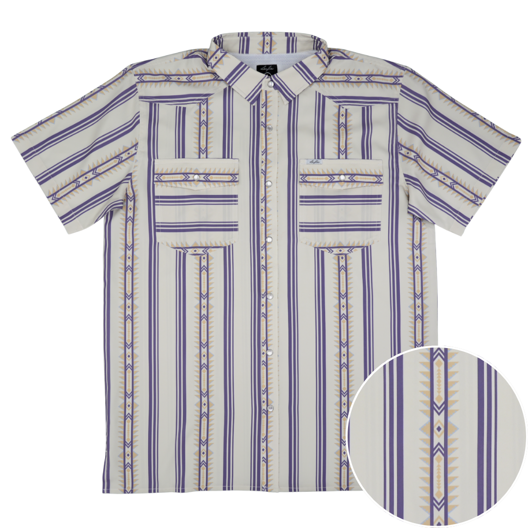 San Jac Men's Short Sleeve Performance Pearl Snap Shirt - The Alpine
