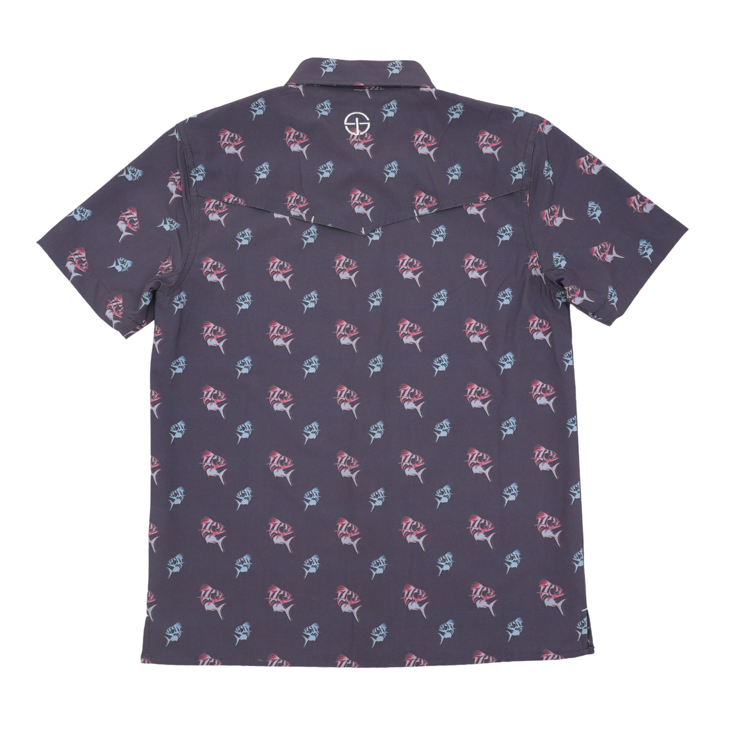San Jac Youth Short Sleeve Performance Shirt - Rooster Fish