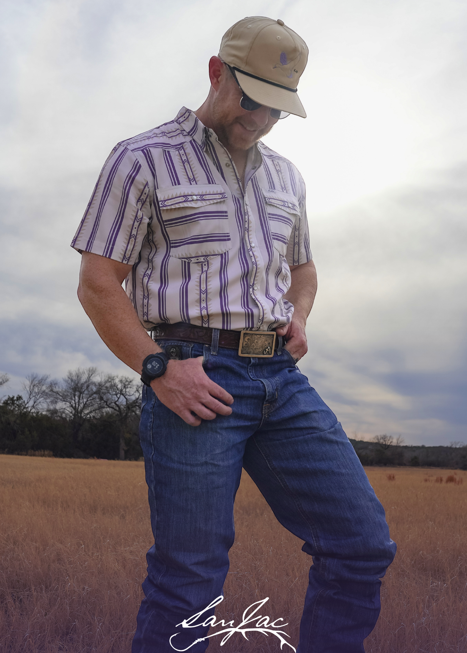 San Jac Men's Short Sleeve Performance Pearl Snap Shirt - The Alpine