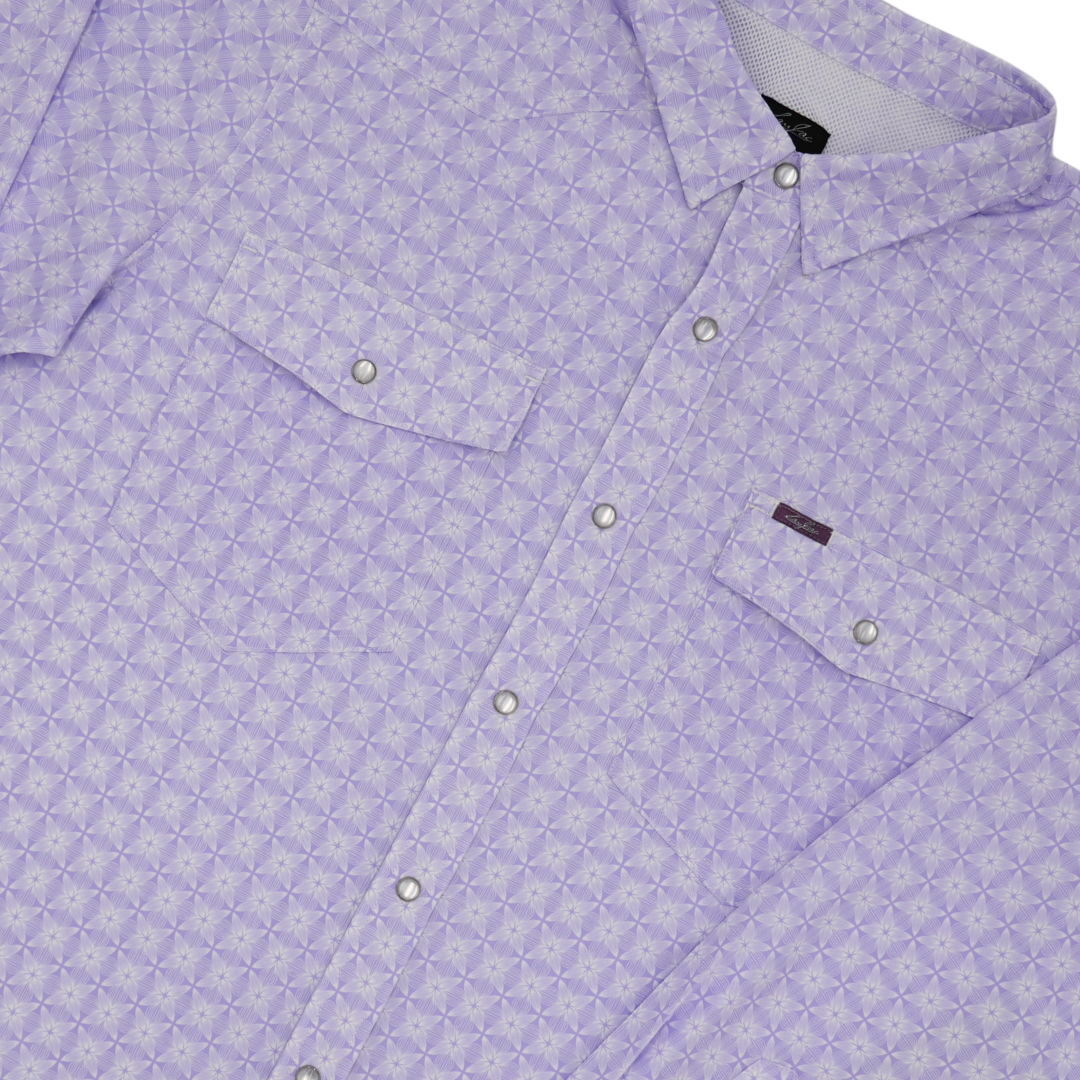 San Jac Men's Long Sleeve Performance Pearl Snap Shirt - Lavender San Jac Outdoors San Jac Men's Long Sleeve Performance Pearl Snap Shirt - Lavender San Jac Outdoors