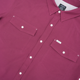 San Jac Men's Short Sleeve Performance Pearl Snap Shirt - Maroon