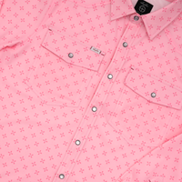 San Jac Men’s Long Sleeve Performance Pearl Snap - Pink
