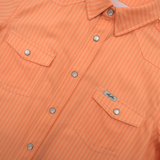 San Jac Youth Short Sleeve Performance Shirt - Peach Stripe
