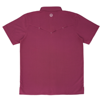 San Jac Men's Short Sleeve Performance Pearl Snap Shirt - Maroon