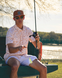 San Jac Men's Short Sleeve Performance Pearl Snap Shirt - Texas Sun
