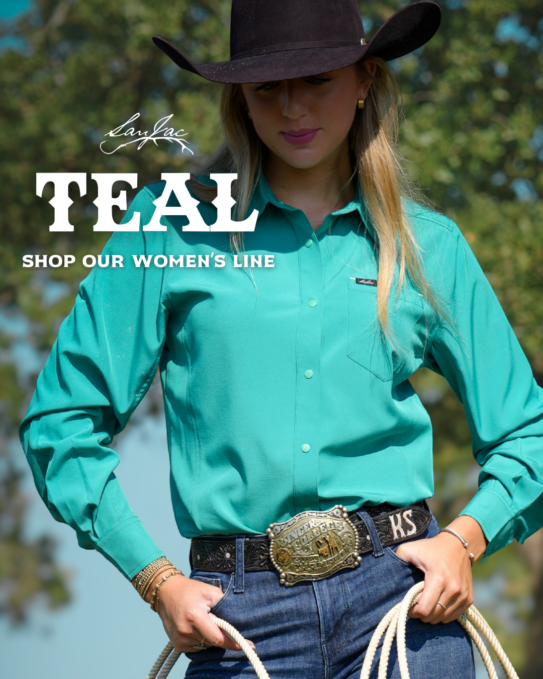 San Jac Women's Long Sleeve Performance Shirt - Teal
