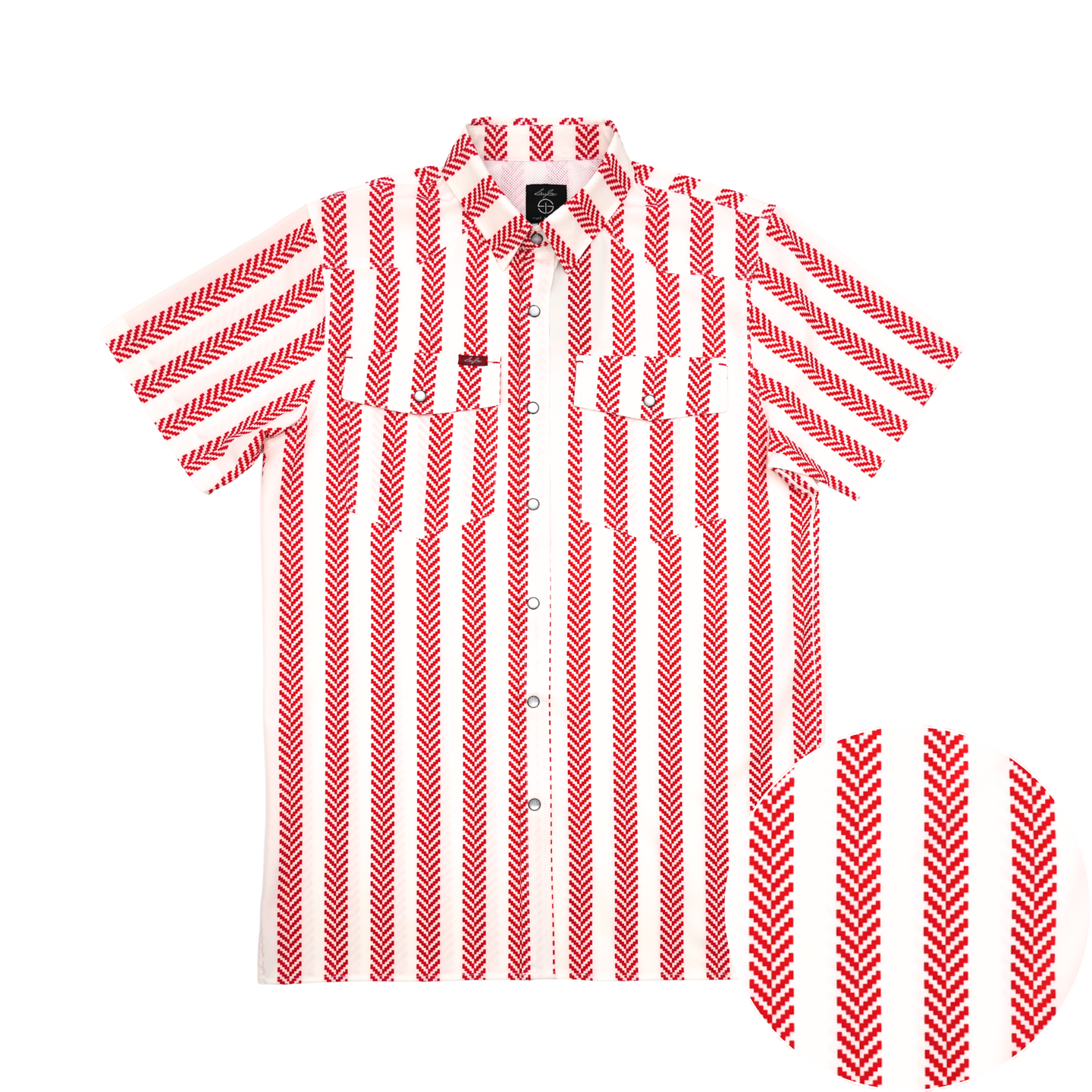 San Jac Youth Short Sleeve Performance Shirt - Red Stripe