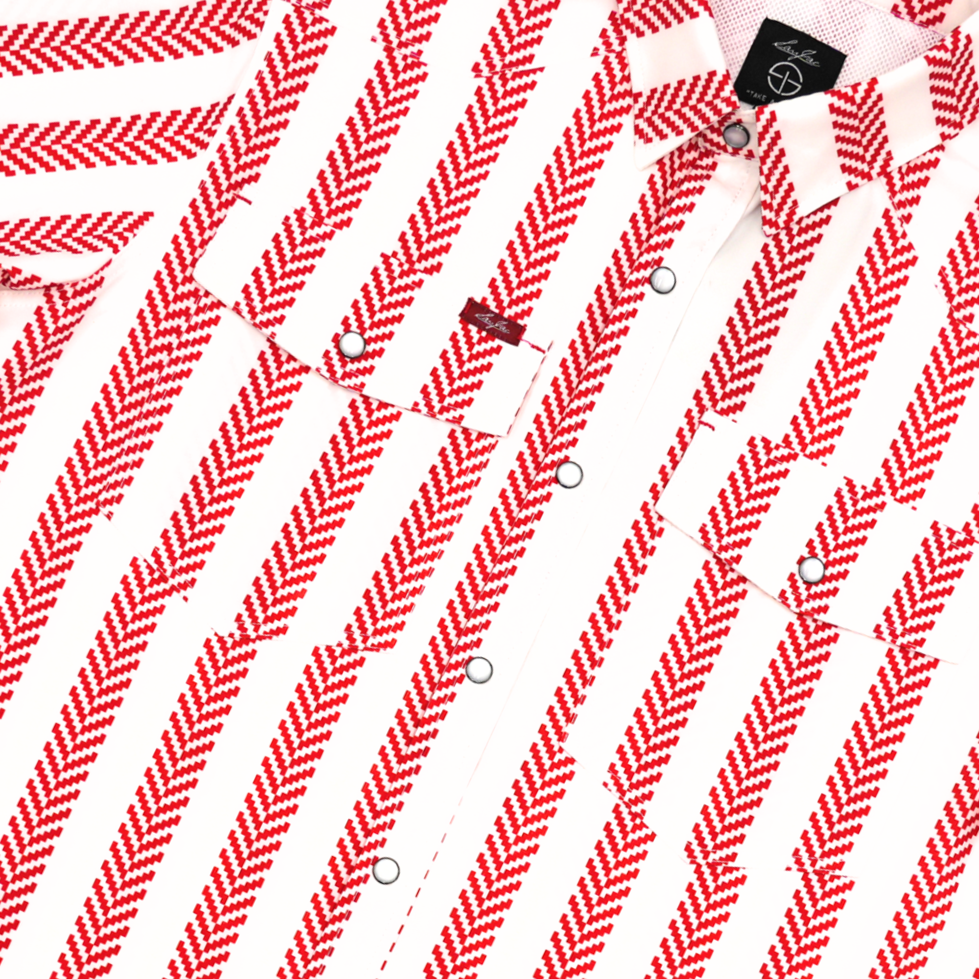 San Jac Youth Short Sleeve Performance Shirt - Red Stripe