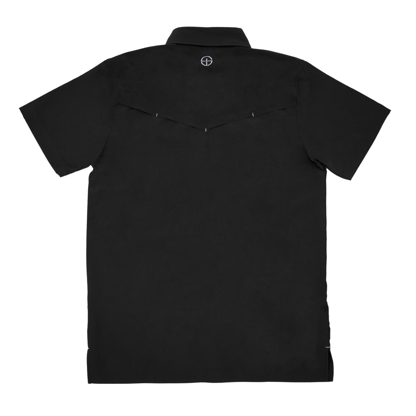 San Jac Men’s Short Sleeve Performance Pearl Snap - Midnight Black