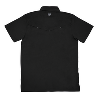 San Jac Men’s Short Sleeve Performance Pearl Snap - Midnight Black