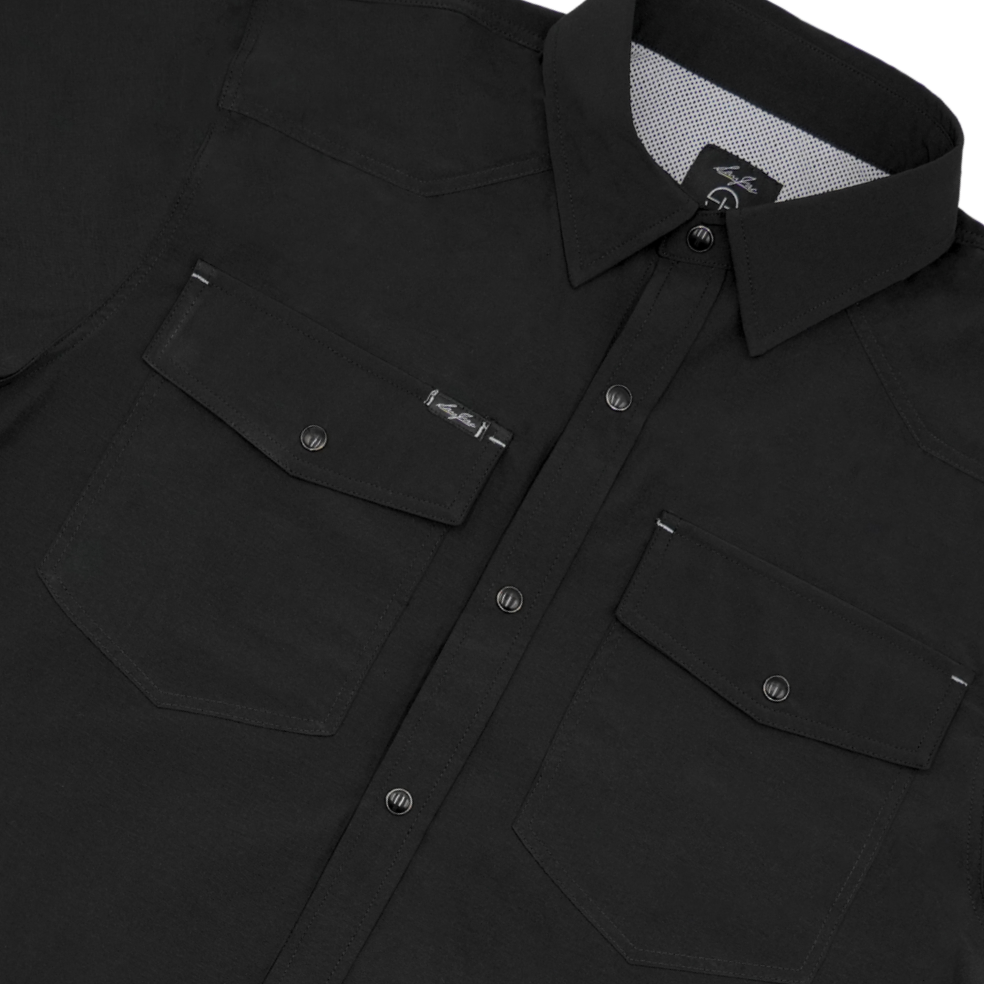 San Jac Men's Long Sleeve Performance Pearl Snap Shirt - Midnight Blac San Jac Outdoors San Jac Men's Long Sleeve Performance Pearl Snap Shirt - Midnight Blac San Jac Outdoors