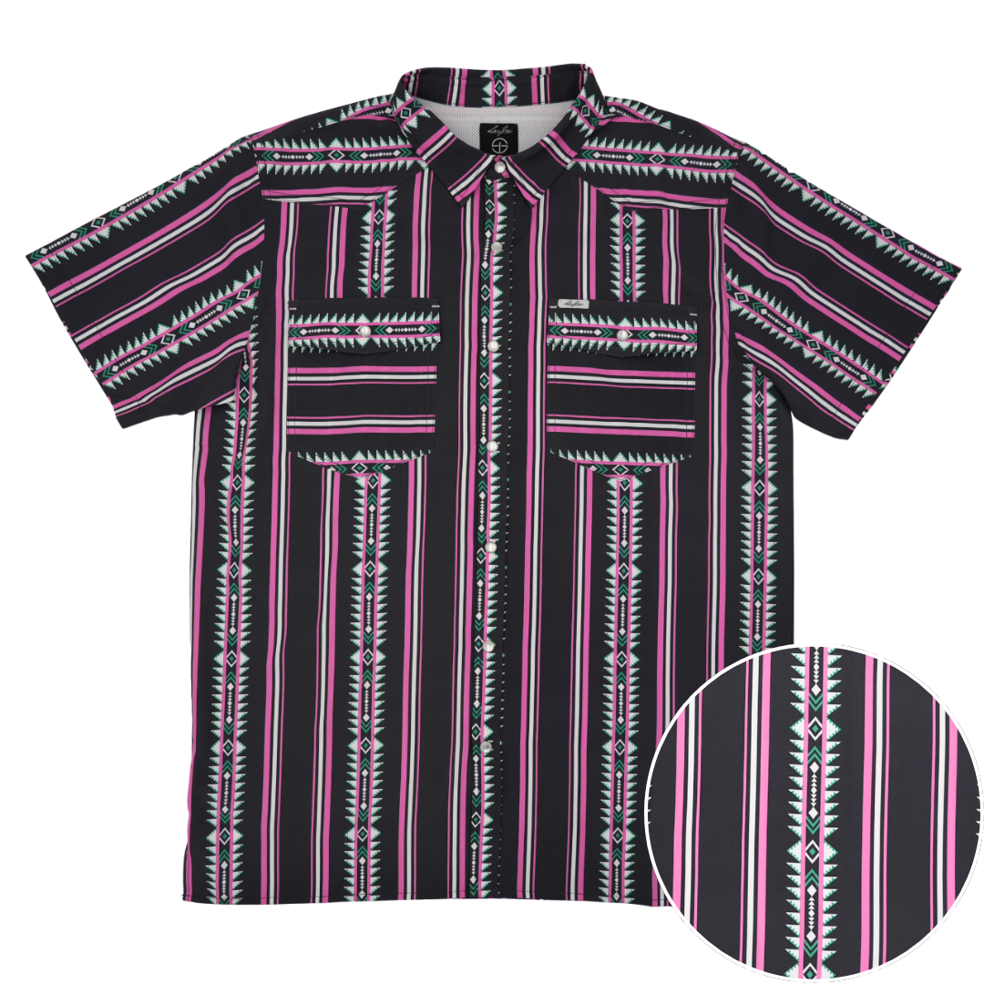 San Jac Men's Short Sleeve Performance Pearl Snap Shirt - The Roswell