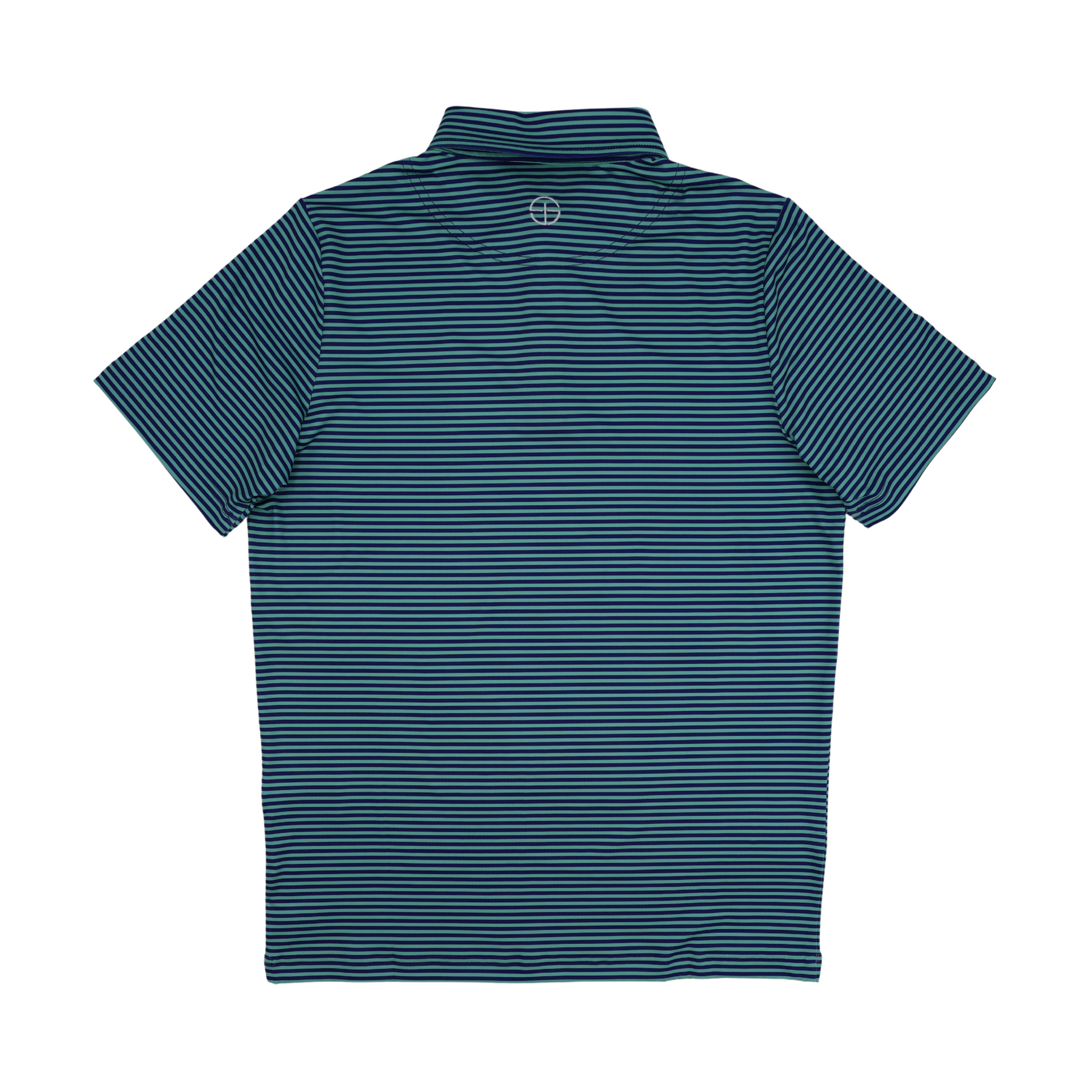 San Jac Men's Short Sleeve Performance Shirt - Navy Striped