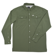 San Jac Youth Long Sleeve Performance Shirt - Olive Green
