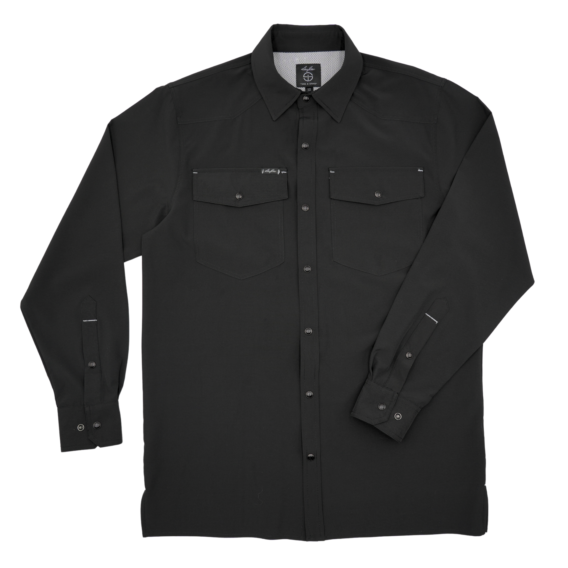 San Jac Men's Long Sleeve Performance Pearl Snap Shirt - Midnight