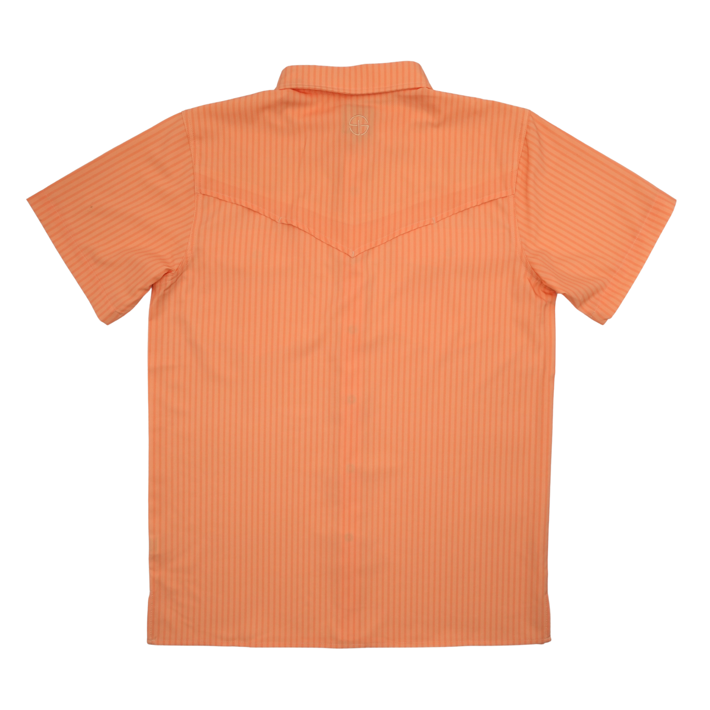 San Jac Men's Short Sleeve Performance Shirt - Peach Stripe