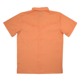 San Jac Men's Short Sleeve Performance Shirt - Peach Stripe