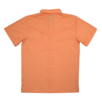 San Jac Men's Short Sleeve Performance Shirt - Peach Stripe