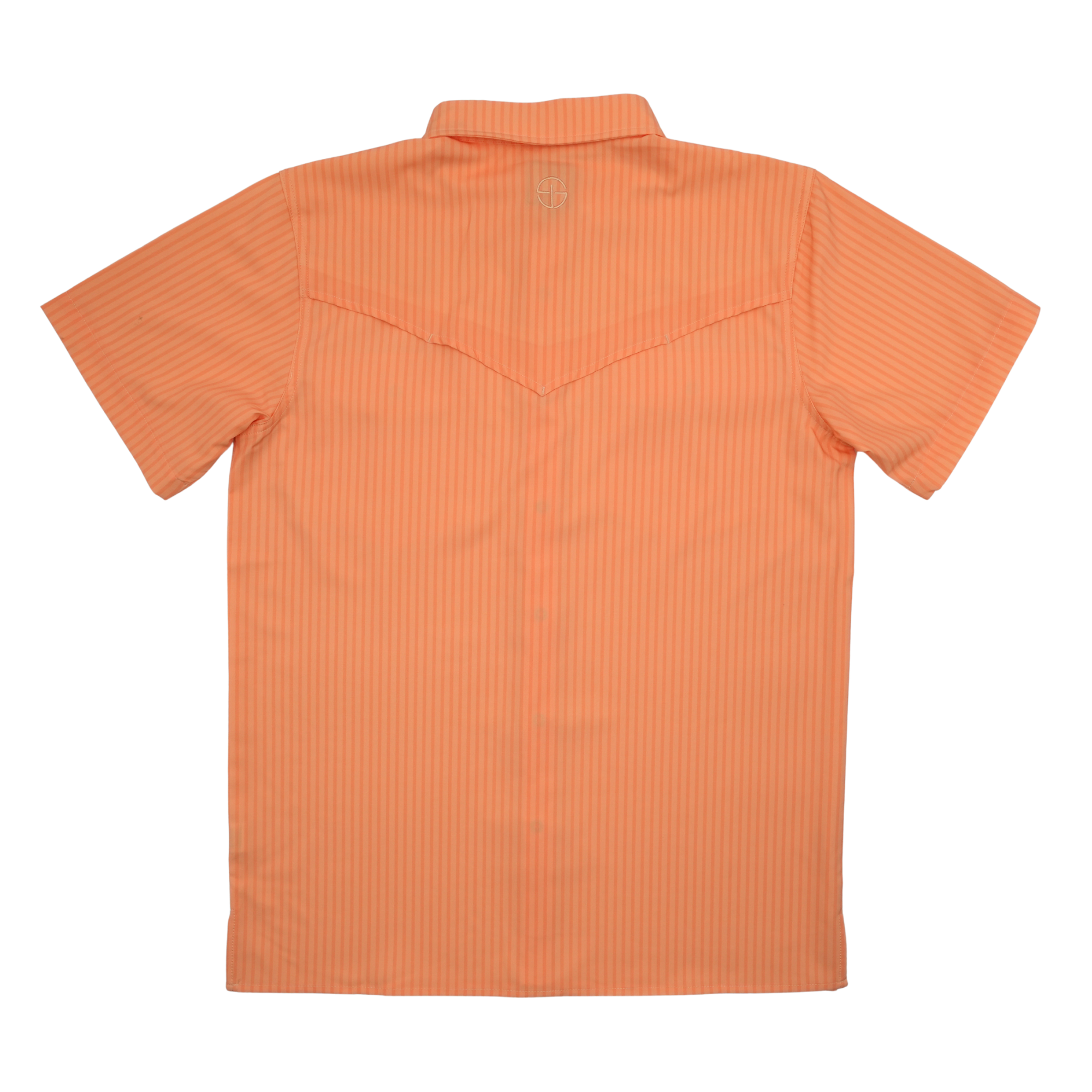 San Jac Men's Short Sleeve Performance Shirt - Peach Stripe