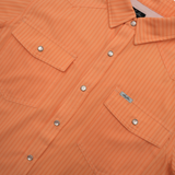 San Jac Men's Short Sleeve Performance Shirt - Peach Stripe