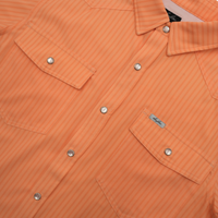 San Jac Men's Short Sleeve Performance Shirt - Peach Stripe