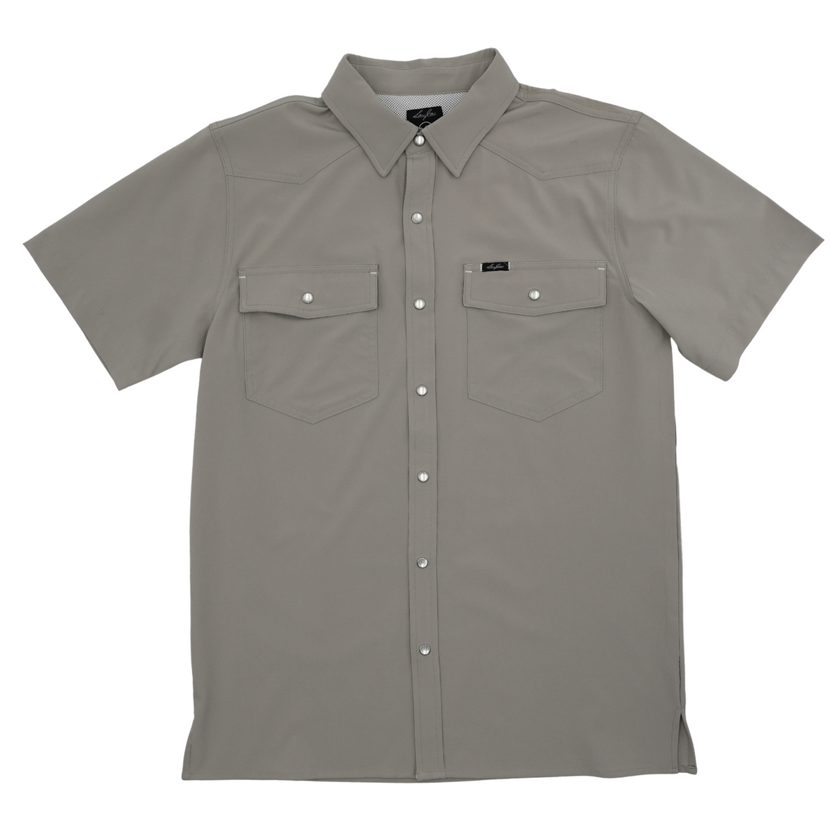 San Jac Men's Short Sleeve Performance Pearl Snap Shirt - Grey